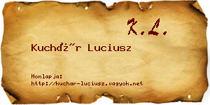 Kuchár Luciusz névjegykártya